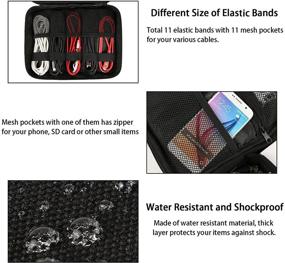 img 1 attached to Matein Waterproof Portable Double Layer Electronics Organizer for Travel with Cable Storage Bag for Chargers, Power Banks, iPhones, Tablets, and More - Black