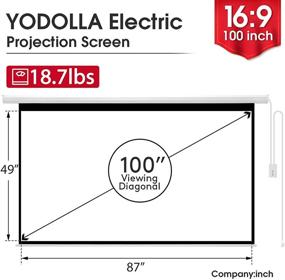 img 2 attached to 📽️ YODOLLA 100inch Motorized Projection Screen: 4K 3D HD Electric Projector, Wall/Ceiling Mounted with Two Remotes for Indoor & Outdoor Use