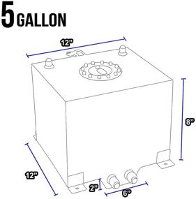 img 1 attached to Алюминиевый бензобак на 5 галлонов DNAMotoring ALU-FT-T2-ALU-RD