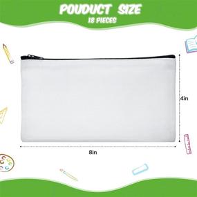 img 3 attached to 🎨 12-Piece Sublimation Blank Canvas Zipper Pouches for DIY Craft - Double-Sided Makeup Bags for Painting and Pencil Case Storage