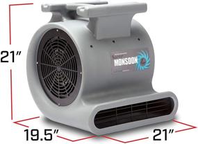 img 3 attached to 🌀 Soleaire Super Monsoon SA-SM-1HP-GY: High-Performance Air Mover Blower Fan for Carpet Cleaning, Floor Drying, and Water Damage Restoration - CE Certified, Gray