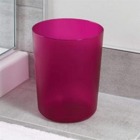 img 3 attached to iDesign Finn Round Plastic Trash: Compact Garbage Can for Bathroom, Bedroom, Home Office, Dorm, College - Magenta Efficiency