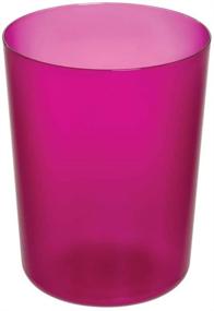 img 4 attached to iDesign Finn Round Plastic Trash: Compact Garbage Can for Bathroom, Bedroom, Home Office, Dorm, College - Magenta Efficiency