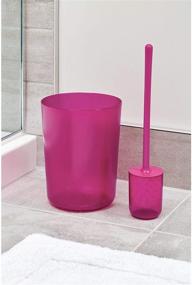img 2 attached to iDesign Finn Round Plastic Trash: Compact Garbage Can for Bathroom, Bedroom, Home Office, Dorm, College - Magenta Efficiency