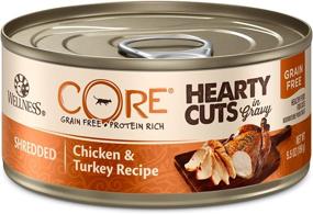 img 4 attached to 🐱 Wellness CORE Hearty Cuts Grain Free Wet Cat Food: High-Protein Shredded Cat Food in Gravy - Natural, Adult, 5.5oz Can (Pack of 24) - No Meat By-Products or Artificial Additives