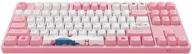 akko world tour tokyo 87-key tkl r1 wired gaming mechanical keyboard with programmable oem profiled pbt dye-sub keycaps, n-key rollover, and akko 2nd gen pink linear switch logo