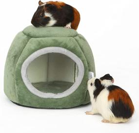 img 4 attached to 🐹 YOGURTCK Green Guinea Pig Bed: Cozy Hideout and Warm Nest for Hedgehogs, Hamsters, and Small Animals - Ideal Cage Cave Supplies