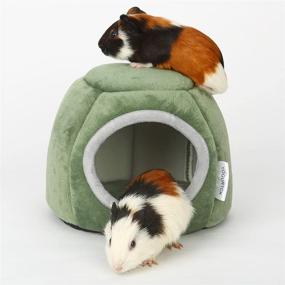 img 2 attached to 🐹 YOGURTCK Green Guinea Pig Bed: Cozy Hideout and Warm Nest for Hedgehogs, Hamsters, and Small Animals - Ideal Cage Cave Supplies