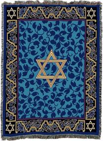 img 1 attached to 🌟 Magen David: Exquisite Star of David Woven Blanket - Made in The USA (72x54)