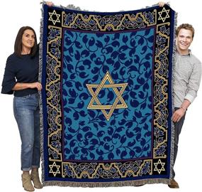 img 4 attached to 🌟 Magen David: Exquisite Star of David Woven Blanket - Made in The USA (72x54)