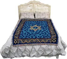 img 3 attached to 🌟 Magen David: Exquisite Star of David Woven Blanket - Made in The USA (72x54)
