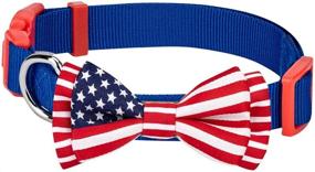 img 4 attached to Stylish Blueberry Pet Patriotic Bowtie Collars: American Flag, UK, France - 6 Patterns Collection