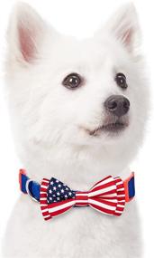 img 3 attached to Stylish Blueberry Pet Patriotic Bowtie Collars: American Flag, UK, France - 6 Patterns Collection