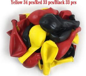 img 2 attached to 🎈 Vibrant Party Balloons: 100-Pack, 12-Inch Size in Black, Yellow, and Red Shades