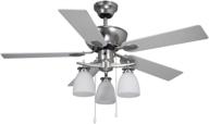 🌀 canarm cf42new5bpt new yorker 42-inch dual mount ceiling fan with flat opal light kit, 5 reversible blades - brushed pewter finish логотип