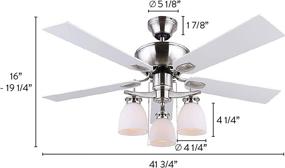 img 3 attached to 🌀 Canarm CF42NEW5BPT New Yorker 42-Inch Dual Mount Ceiling Fan with Flat Opal Light Kit, 5 Reversible Blades - Brushed Pewter Finish