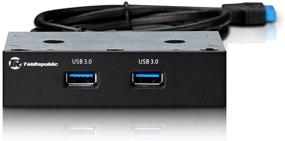 img 2 attached to Enhanced Tek Republic TIU-3000 3.5 inch Front Panel USB Hub with Dual High-Speed USB 3.0 Ports - Includes 2ft 20-Pin Adapter Cable