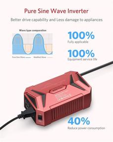 img 3 attached to 🔌 Premium Quality BESTEK 300W Pure Sine Wave Power Inverter Car Adapter DC 12V to AC 110V with 4