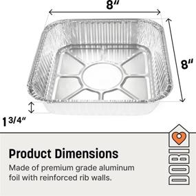 img 3 attached to 8x8 Aluminum Pans (10 Pack) - Convenient Disposable Foil Baking Pans for Cakes, Brownies, and Casseroles. Durable and Standard-Size Tins!