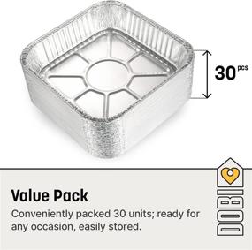 img 2 attached to 8x8 Aluminum Pans (10 Pack) - Convenient Disposable Foil Baking Pans for Cakes, Brownies, and Casseroles. Durable and Standard-Size Tins!