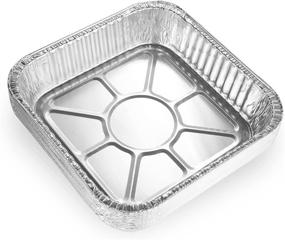 img 4 attached to 8x8 Aluminum Pans (10 Pack) - Convenient Disposable Foil Baking Pans for Cakes, Brownies, and Casseroles. Durable and Standard-Size Tins!