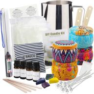 beginner's diy candle making kit for adults - includes 28 oz beeswax, 10 cotton wicks, 4 candle tins, 4 fragrances, 4 candle dyes, melting pot, and essential tools logo