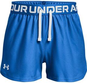 img 3 attached to Girls' Active Clothing: 👧 Under Armour Heather Metallic Shorts