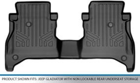 img 2 attached to 🚗 Custom Fit Floor Mats for 2020-2021 Jeep Gladiator with Rear Underseat Storage - 2nd Row Liner (Black)