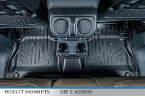 img 3 attached to 🚗 Custom Fit Floor Mats for 2020-2021 Jeep Gladiator with Rear Underseat Storage - 2nd Row Liner (Black)