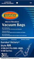 🌱 eco-friendly replacement micro filtration vacuum cleaner dust bags for eureka style aa victory and true hepa uprights - 3 pack логотип