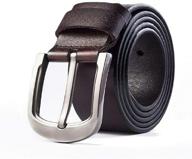 genuine leather grained classic buckle logo