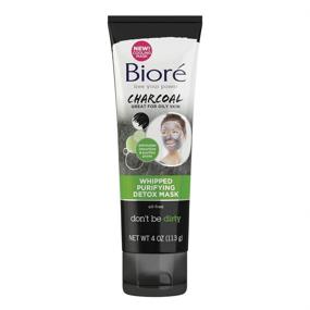 img 3 attached to Biore Charcoal Whipped Purifying Detox Mask: Natural Charcoal for Deep Pore Cleansing - 4oz, Dermatologist Tested