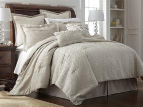 img 3 attached to 🛏️ King Size Beige Modern Threads Santander Jacquard 8-Piece Comforter Set