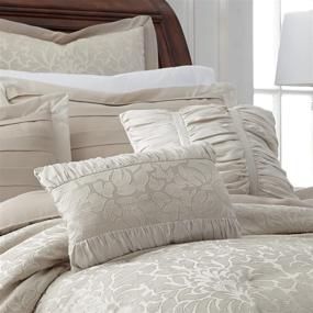 img 2 attached to 🛏️ King Size Beige Modern Threads Santander Jacquard 8-Piece Comforter Set