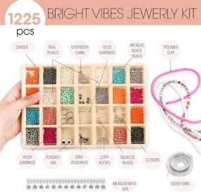 img 3 attached to FunkyFish Bright Vibes DIY Jewelry Kit – Genuine Pearls, 24k Gold-Plated Beads, Necklace, Bracelet, Earrings – All Ages DIY Art Activity – Design 10+ Unique Jewelry Pieces