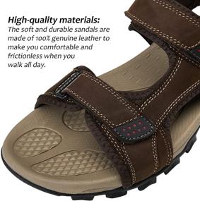 img 3 attached to Waterproof Leather Athletic Men's Shoes - Jousen Sandals for Athletes