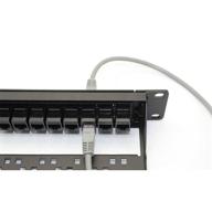 🔗 24-port pass-through cat6 coupler patch panel with back bar for seamless connectivity, compatible with cat5, cat5e, cat6, and cat6a, loaded with unshielded keystones logo