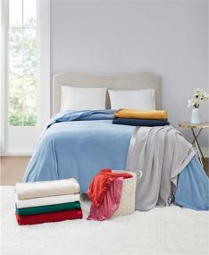 img 2 attached to 🛏️ Martha Stewart Easy Care Soft Fleece Blanket - Queen Size, Elegant Ivory White Shade