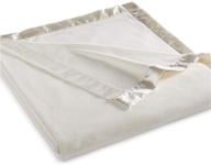 🛏️ martha stewart easy care soft fleece blanket - queen size, elegant ivory white shade logo