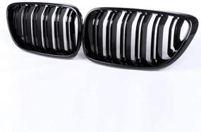 img 3 attached to 👨 Набор передних решеток SNA для решетки радиатора - совместим с 2014-2020 2 серией F22 F23 F87 M2 - глянцевый черный ABS, двойные спицы, 2 шт.