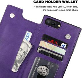 img 1 attached to 👛 Bocasal Crossbody Wallet Case for iPhone 7 Plus/8 Plus Credit Card Holder PU Leather Kickstand Shockproof Detachable Cross Body Strap Lanyard Magnetic Closure 5.5 inch - Stylish and Secure Purple iPhone Case with Crossbody Function