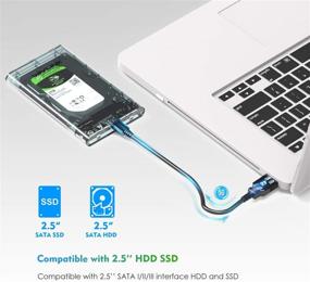 img 1 attached to WAVLINK SATA to USB 3.0 External Hard Drive Enclosure - Portable Clear Case for 2.5 inch SATA I/II/III HDD SSD, Support UASP & 4TB Drives, Tool-Free Design