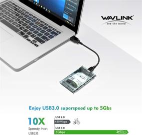 img 2 attached to WAVLINK SATA to USB 3.0 External Hard Drive Enclosure - Portable Clear Case for 2.5 inch SATA I/II/III HDD SSD, Support UASP & 4TB Drives, Tool-Free Design