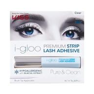 💋 kiss i-gloo clear strip lash adhesive with glacial extract - hypoallergenic, dermatologist tested, formaldehyde free - contact lens friendly, strong eyelash glue with brush tip applicator - 0.17 oz logo