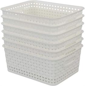 img 3 attached to Bringer Plastic Storage Baskets 6 Pack