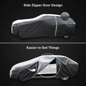 img 2 attached to 🚗 XicBoom SUV Car Cover - Waterproof All Weather Outdoor Protection, 2 Layers Full Cover with Zipper, Sun Rain Snow UV Shield, Fits SUV Jeep-Length (up to 175 inches)