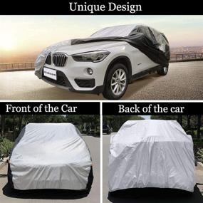 img 1 attached to 🚗 XicBoom SUV Car Cover - Waterproof All Weather Outdoor Protection, 2 Layers Full Cover with Zipper, Sun Rain Snow UV Shield, Fits SUV Jeep-Length (up to 175 inches)