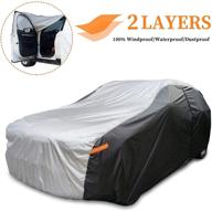 🚗 xicboom suv car cover - waterproof all weather outdoor protection, 2 layers full cover with zipper, sun rain snow uv shield, fits suv jeep-length (up to 175 inches) logo