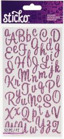 img 1 attached to Adorn Your Crafts with Sticko Sweetheart Pink Script Alphabet Stickers