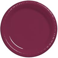 🍷 burgundy red round plastic plates party supplies: creative converting 7" - premium quality for unforgettable events logo